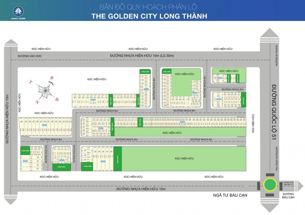Bản đồ quy hoạch phân lô của dự án The Golden City.