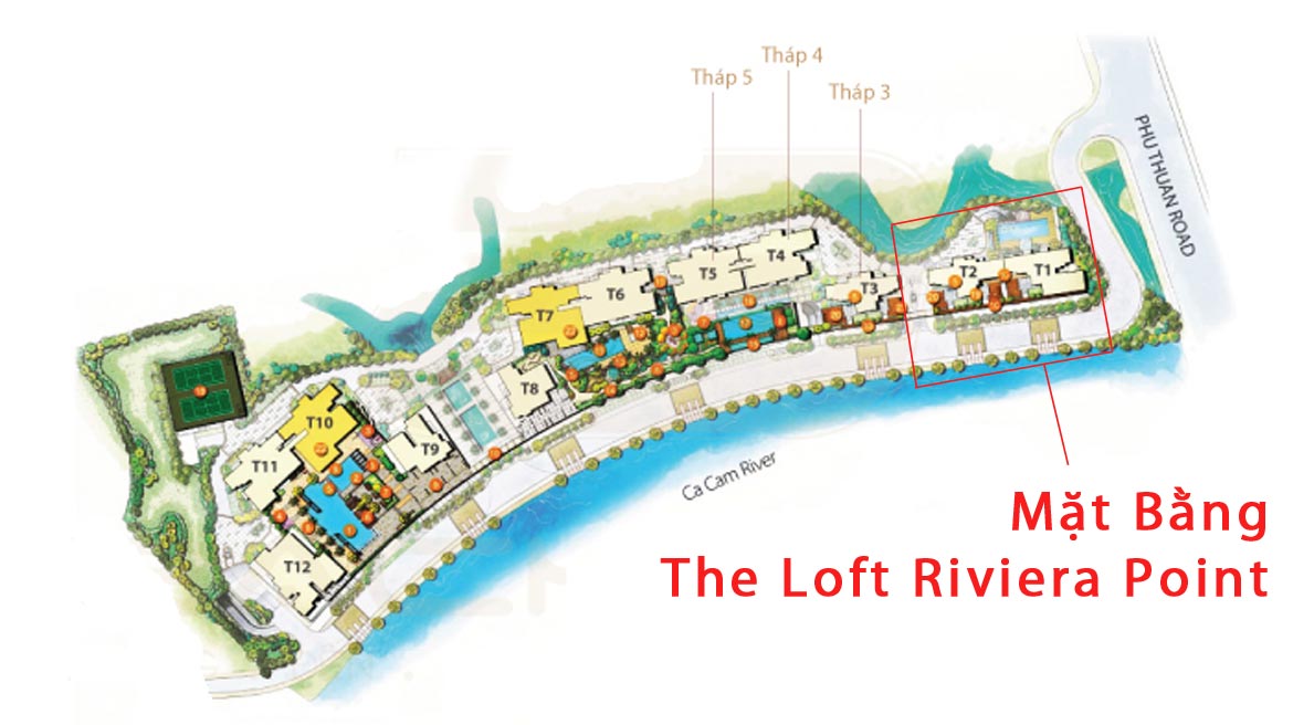 mặt bằng dự án The Loft Riviera Point